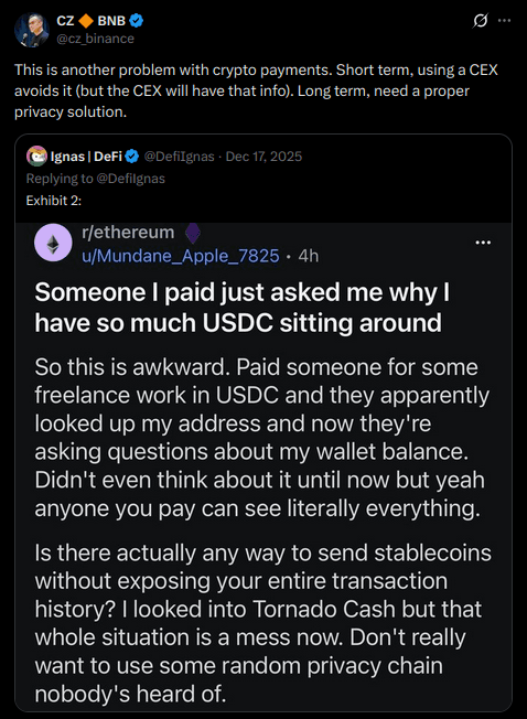 Public crypto payments expose wallet history